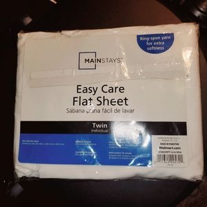 White twin bedding flat sheet